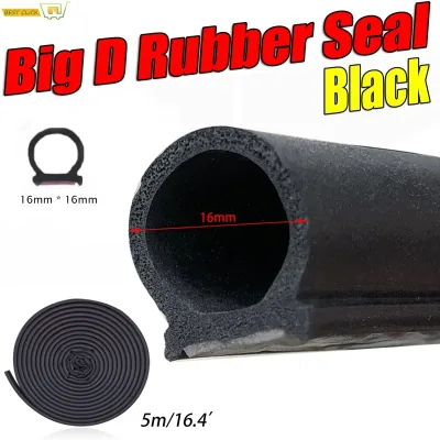 5 M/16.4ft D-Shape Rubber Car Door Seal Strip Hollow Edge Guard Wea...