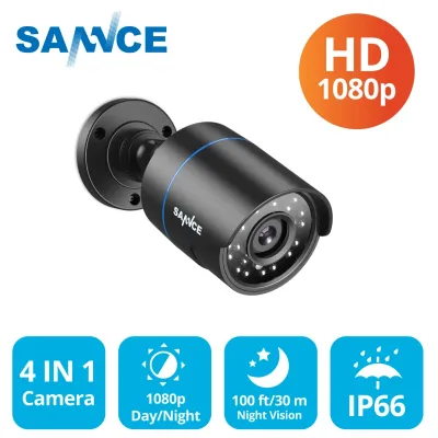 SANNCE 1080P Outdoor Bullet Home CCTV Security Camera 100ft IR Night Vision Weatherproof Cameras 2MP CCTV Surveillance image 1