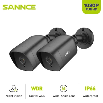 Sannce 2/4PCS 2.0MP 1080P TVI Security Cameras Indoor Outdoor IR Ni...