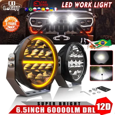 CO LIGHT Round LED 6.5 inch Off Road Super Bright Driving Lights Offroad Work Light DRL Auxiliary Bumper A-Pillar for Tr