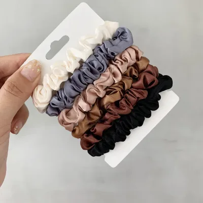 Advanced and Elegant, Minimalist Simulation Silk Hair Loop, Versatile, High-end Tie Hair Rope, High Ponytail Leather Ban
