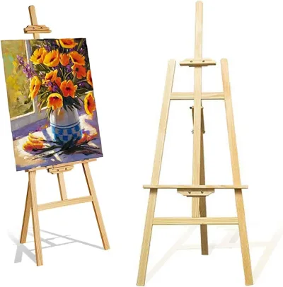DayPlus Artist Easel,Wooden A-Frame Easel,Adjustable Drawing Holder,Canvas Stand, Stand for Painting,Sketch,Wedding,Exhi