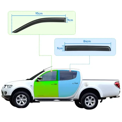 Window Visor Sun Rain Guard Wind Deflector For Mitsubishi L200 Triton 2006-2014 4X4 Car Accessories Double Cabin Car Sty