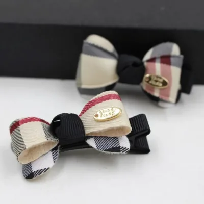 Children's British Plaid Mini Hair Clips Barrettes Classic Canvas Stripe Small Size English Baby Girl Hair Accessories W
