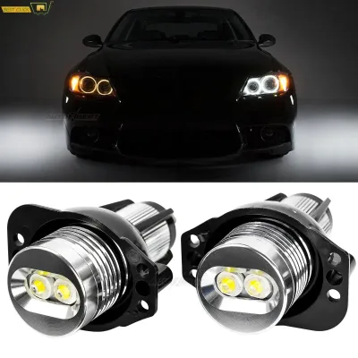 2pcs Car LED Angel Eyes Light Halo Ring Headlight Assembly Bulbs La...