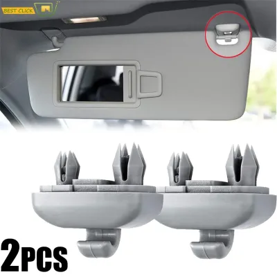 2pcs Car Sun Visor Clip Gray Interior Hanger Hook Clip Bracket for ...