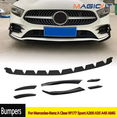 Car Front Bumper Lip Chin Spoiler Splitter for Mercedes Benz a Clas...