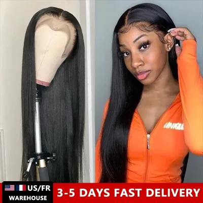 360 Full Lace Frontal Wig Brazilian Bone Straight 13x4 13x6 Transpa...