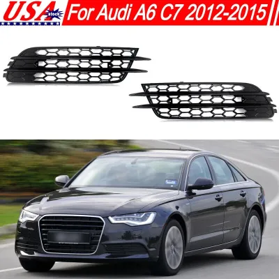 For Audi A6 C7 Standard Bumper 2012-2015 Honeycomb Fog Light Grille...