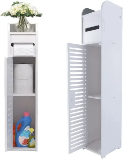 Bathroom Storage Cabinet 3 Tier Floor Cabinet Organizer With Door F...