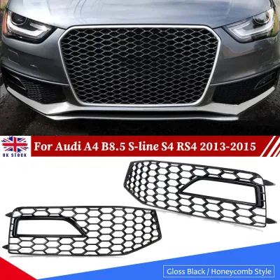 For Audi A4 B8.5 S-line S4 RS4 2013-2015 Honeycomb Front Fog Light ...