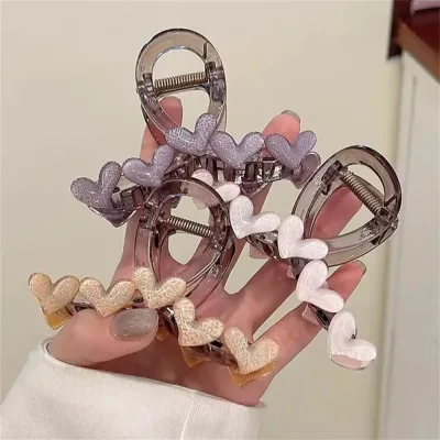 Heart Geometric Hair Claw Crab Hairpins Fashion Cross Hair Clips Barrettes Women Girls Korean Ponytail Clip Hair Accesso