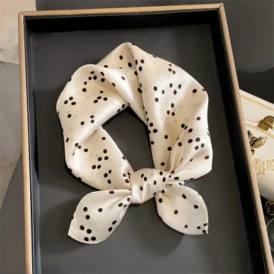 53cm Square Silk Scarf Women Nature Silk Satin Neck Kerchief Hairbands Lady Office Ties Girl Gift Bandana Foulard Small 
