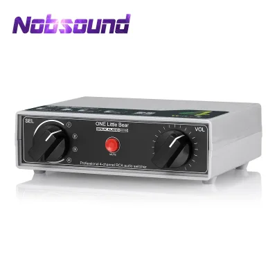 Nobsound Portable 4-way Analog RCA Stereo Audio Switcher Volume Control Passive Preamp Splitter Box for DVD STB Game Con