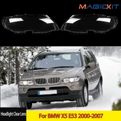 For BMW X5 E53 2000-2007 Car Headlight Clear Lens Cover Replacement...