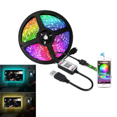 USB 5V RGB LED Strip Light Bluetooth App Music Sync 0.5–5m 30LED/m