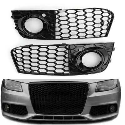 For Audi A4 B8 RS4 2009 2010 2011 2012 Honeycomb Mesh Fog Light Ope...