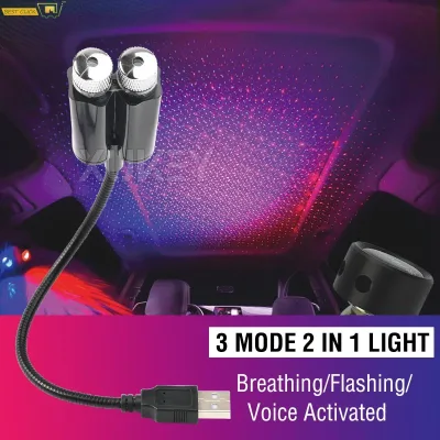 Car Roof Star Light Interior USB LED Lights Starry Atmosphere Projector Decoration Night Home Decor Galaxy Light Car Acc
