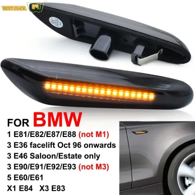 Side Marker Car Styling Flowing Lights Smoked Lens Turn Signal Light Side Indicator Dynamic Led For BMW E90 E92 E60 E87  image 1