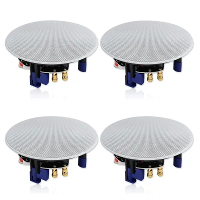 Herdio 320 Watts 2 Way Flush Mount Ceiling Speakers 4 Inches Perfect For Bathroom Kitchen Living Room Office 4 Speakers  image 1
