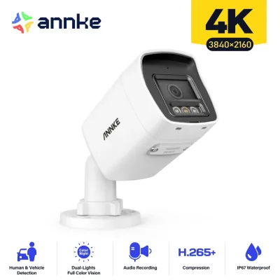 ANNKE 4K Smart Dual Light Bullet Network Camera Built-in mic Outdoor 8MP Smart Home POE IPC Support people vehicle detec