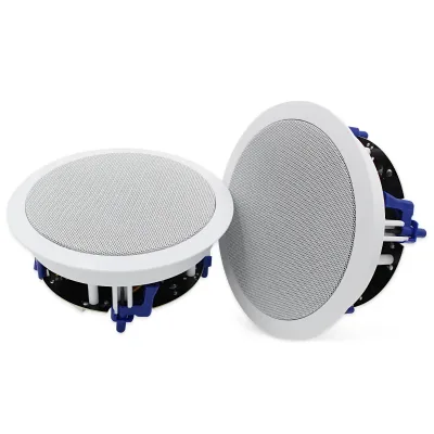 Herdio Passive Ceiling Speakers 6.5‘’ 320W 2-Way Round Flush Mount Speakers Perfect For Home Theater Living Room Bathroo image 1