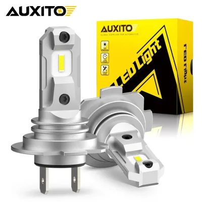 AUXITO 2Pcs H7 LED Headlight 60W H1 LED Bulb CSP Fanless Wireless Moto Lights Mini Car Headlamp 12V Auto Fog Lamps Plug  image 1