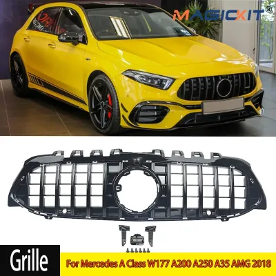 W177 A35 A45 Style Auto Front Bumper Panamericana GTR Grille 2019 2...
