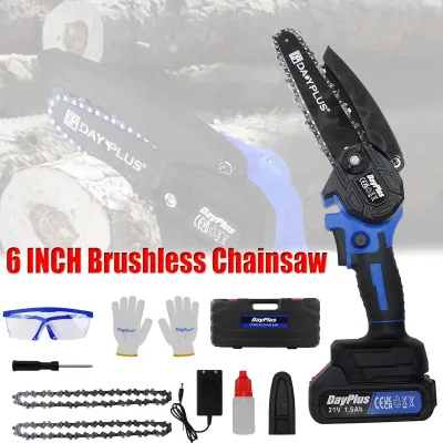 Dayplus 6" Mini Chainsaw Cordless Electric Power Chain Saw 1.5ah Ba...
