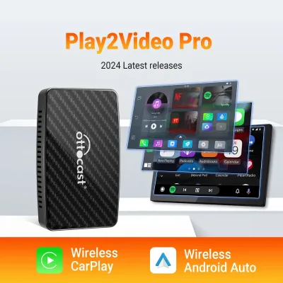 Ottocast Play2Video Pro Wireless CarPlay Android Auto Adapter for S...