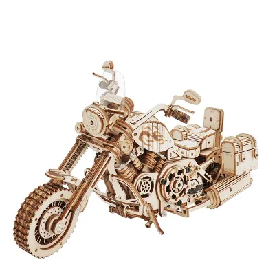 Robotime Motorcycle Puzzle 3D Wooden DIY Children Game Assembly Woo...