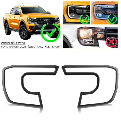 Front Headlight Cover Head Lights Cover for Ford Ranger Raptor Next...
