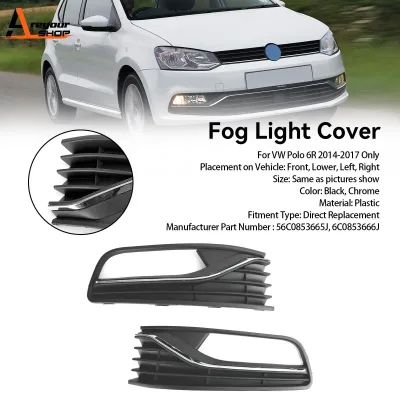 Areyourshop Pair Front Bumper Fog Light Cover Grill Grille for VW P...