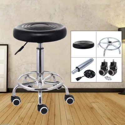 360° Rotatory Hairdressing Chair Bar Stool PU Leather Swivel Lift Adjustable Breakfast Chair for Beautician Manicure Nai image 1