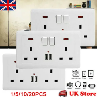 Double USB Power Socket 13A image 1