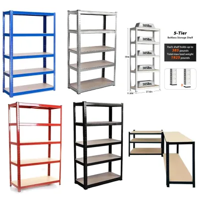 DayPlus Shelving Unit for Garage Shed Storage, 5 Tier Shelf Unit, Boltless Racking Adjustable Shelf Rack Unit Free Stand image 1