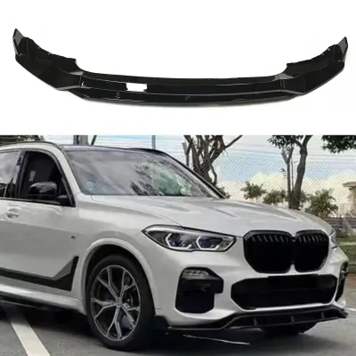 For BMW X5 G05 2019-2023 Car Front Bumper Spoiler Lip Kit Glossy Bl...