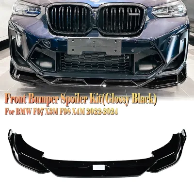 Front Bumper Spoiler Lip for BMW F97 X3M F98 X4M 2022 2023 Carbon F...