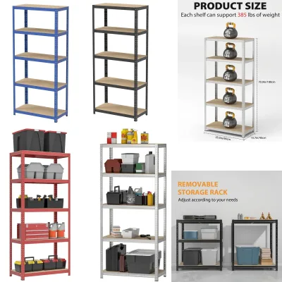 DayPlus Shelving Unit for Garages and Sheds 180x90x40cm Racking Storage Shelves Metal Shelving 5 Tier Boltless Garage St image 1