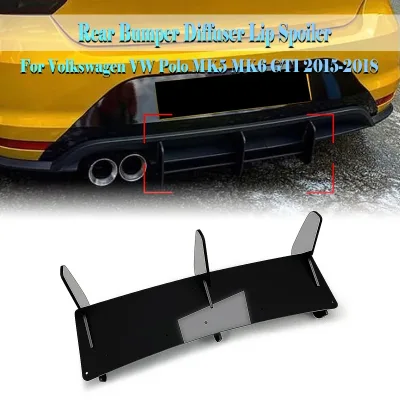 Rear Bumper Diffuser Lip for Volkswagen VW POLO MK5 MK6 GTI 2015-20...