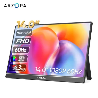ARZOPA 14-Inch 1080P FHD Portable IPS Monitor USB-C HDMI