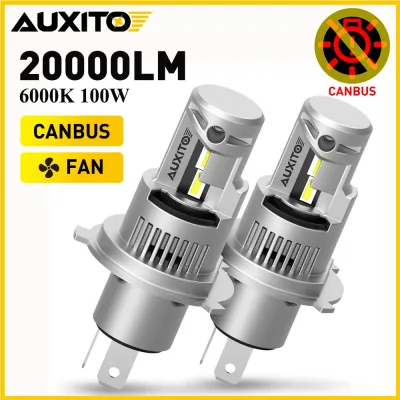 Auxito 2Pcs 20000LM H4 9003 LED Headlight Canbus 100W Super Bright ...