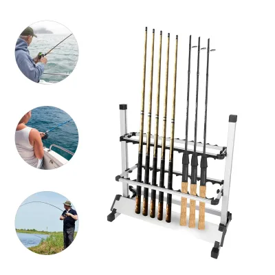 12/24 fishing rod holders Aluminum Fishing Rod Holder for Indoor and Outdoor Use Fishing Rod Holder Black/White