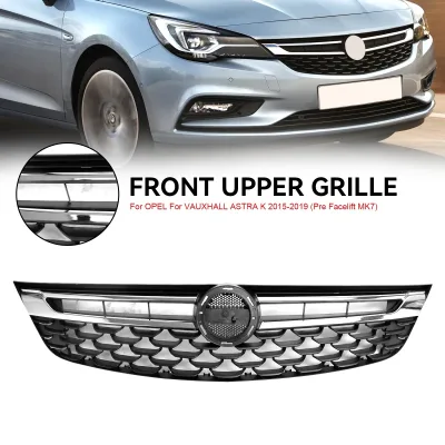 Artudatech Black Chrome Front Bumper Grill Grille for Vauxhall Astr...