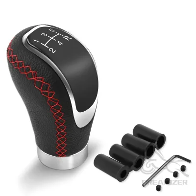 Car PU Leather 5 Speed Shifter Lever With Gear Knob Manual Transmission Replaceable Cap Cover Gear Shift Knob Car Access