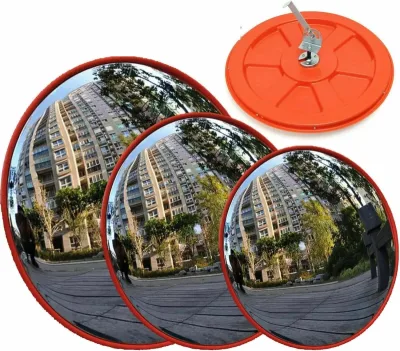 Convex Mirror Road Traffic Safety Mirror Unbreakable 130 Degree Wide Angle Blind Spot Car Parking Security Curved +Brack image 1