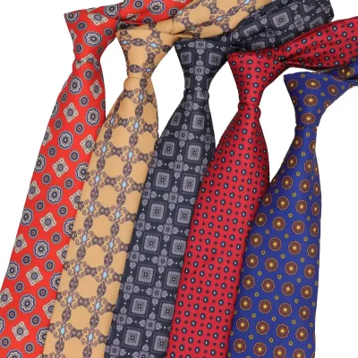 9cm Men Flower Plaid Tie Vintage Floral Geometry Print Necktie Mens Wedding Business Wedding Suits Shirt Daily Wear Acce