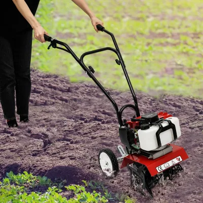 1.9KW 52CC Cultivator Micro Garden Tillage Scarifier Air-Cooled 2-Stroke Gasoline Engine Plowing Tilling Weeding Excavat image 1