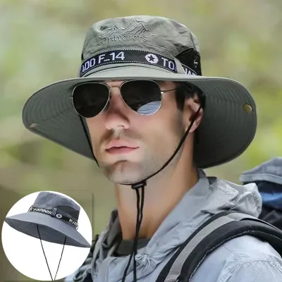 New Useful Man's Large Brim Sun Hats Adults Sun Protection Caps Summer Outdoor Unisex Fishing Camping Outing Apparel Acc