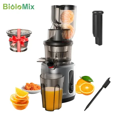 Biolomix Cold Press Juicer With 75mm Feed Chute, 200W 40-65RPM Powe...